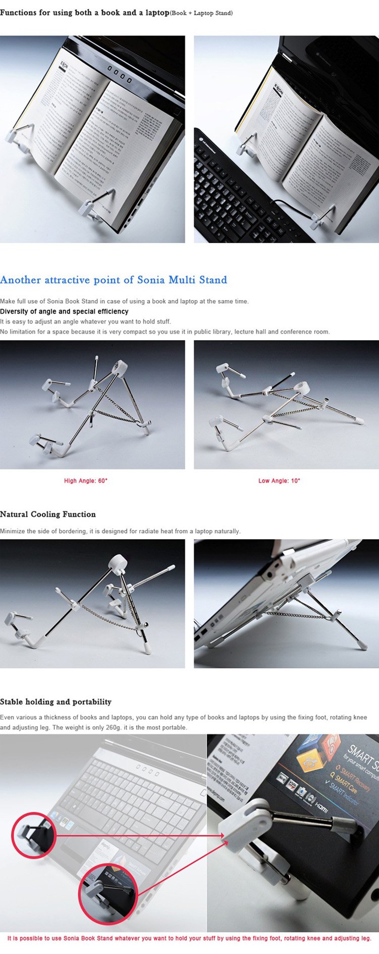 Adjustable Laptop Stand & Tablet Holder - Portable Multi-Angle Ergonomic Desktop Riser for MacBook, iPad, Surface - Perfect for Home Office, Gaming & Study Setup