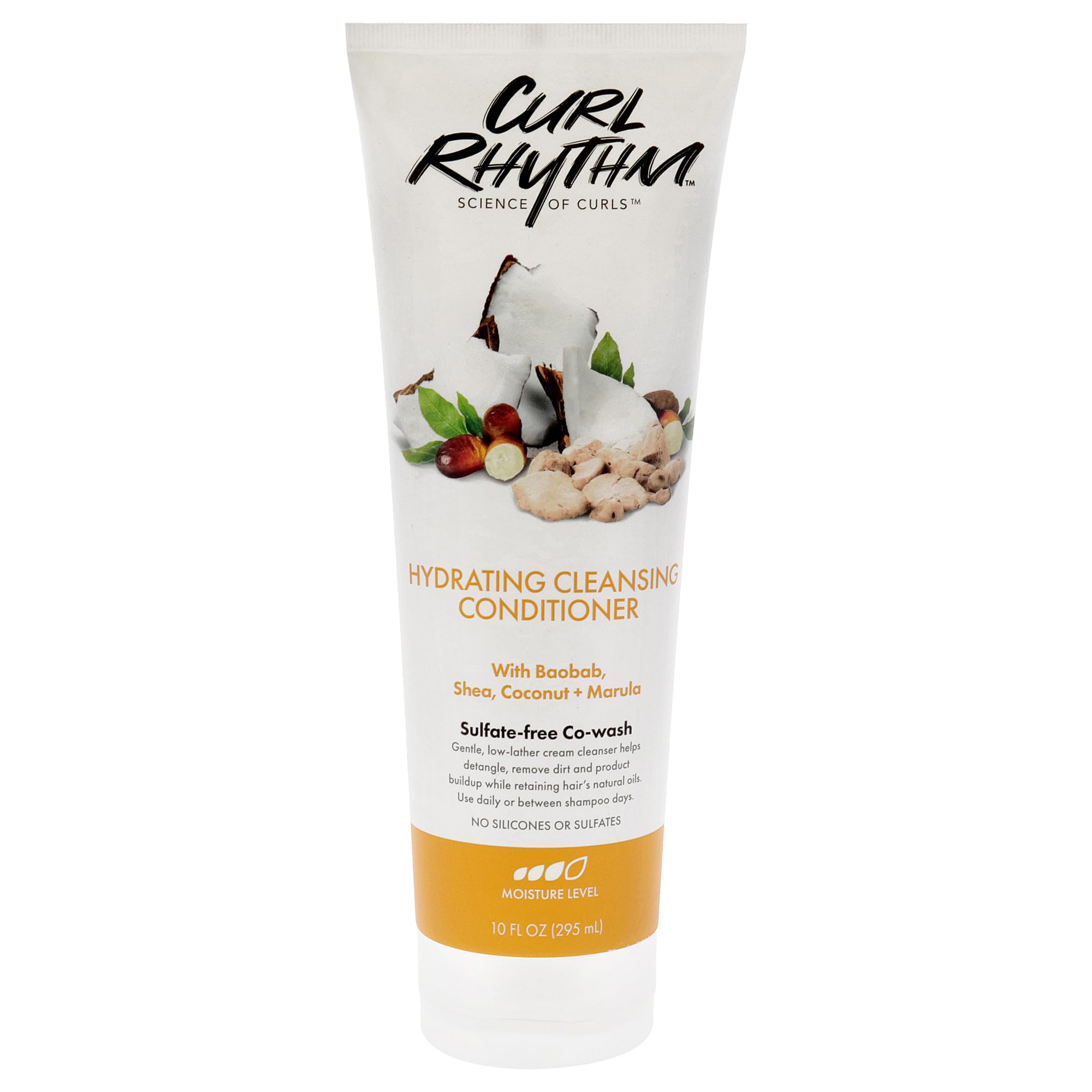 Hydrating Cleansing Conditioner with Shea Butter, Marula & Coconut Oil for Curly Hair - Gentle Co-Wash Removes Dirt & Buildup - 10 oz - Perfect for Daily Hair Care & Curly Hair Revival