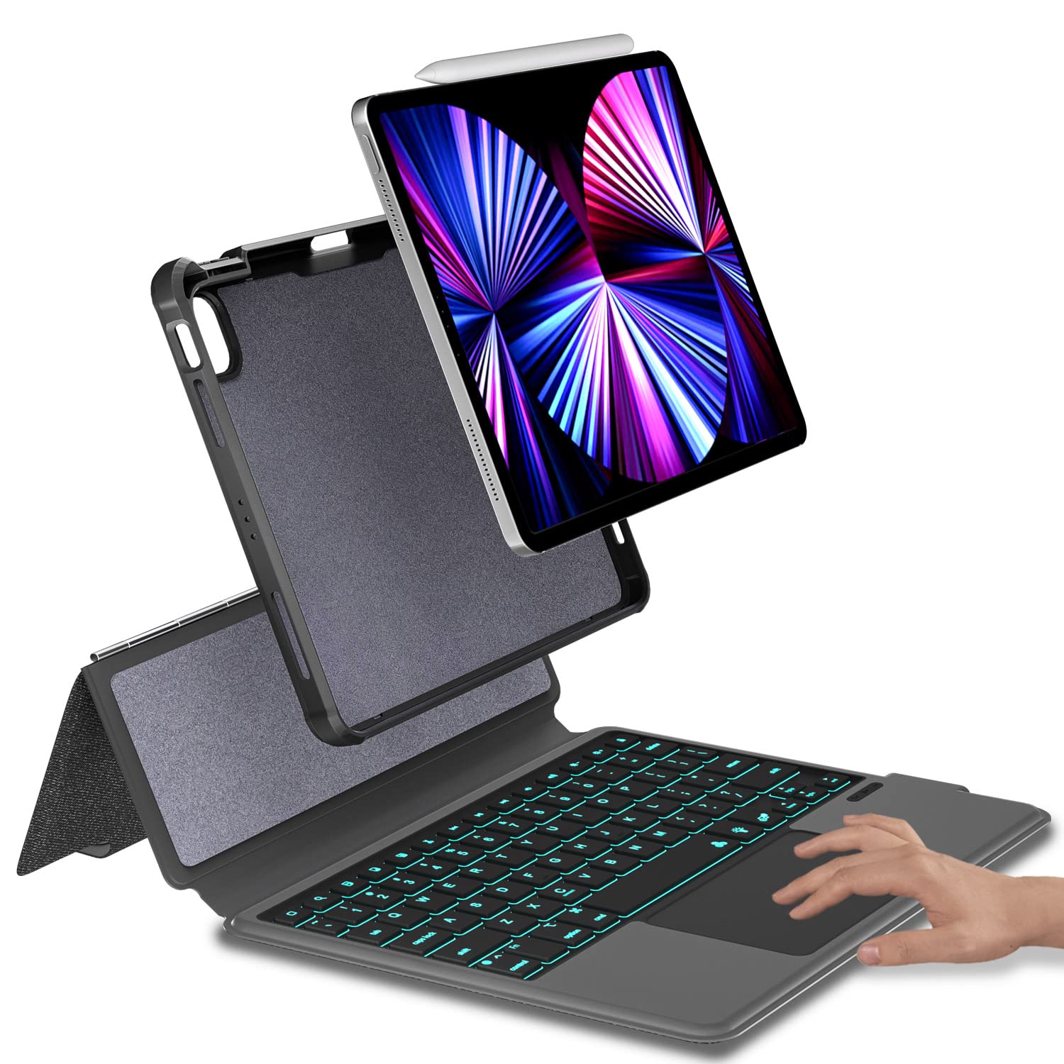 EOSO iPad Keyboard Case with Trackpad - Compatible with Apple iPad 10.2