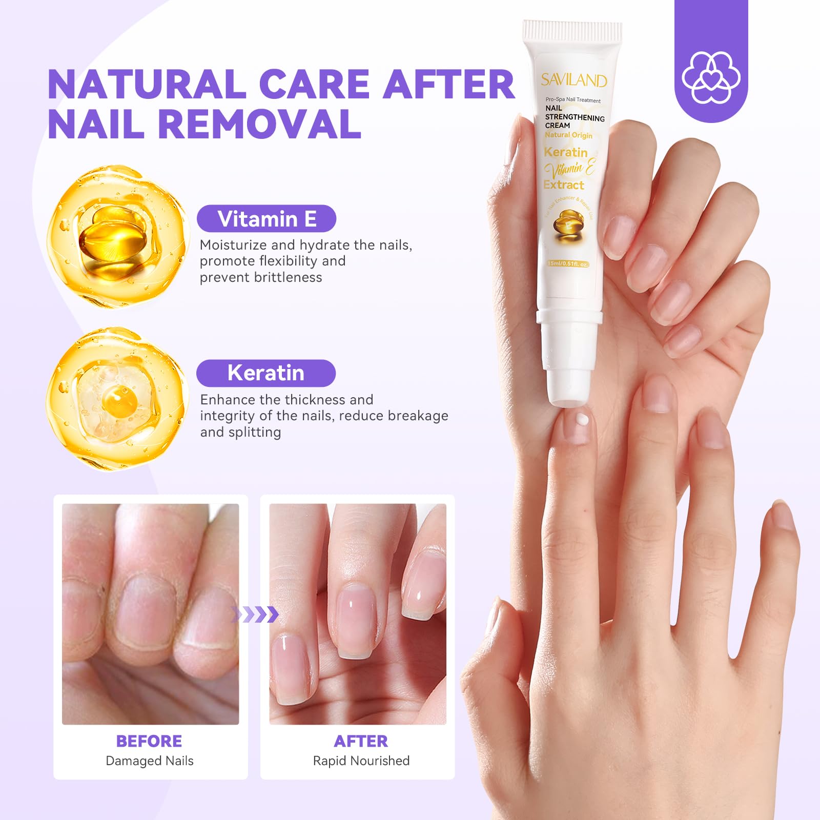 Saviland Acrylic Nail Kit for Beginners & Professionals - 4 Colors Non-Yellowing Acrylic Powder & Liquid Set with Nail Brush & Tips | DIY Salon-Quality Manicures at Home, Perfect for Nail Art & Extensions