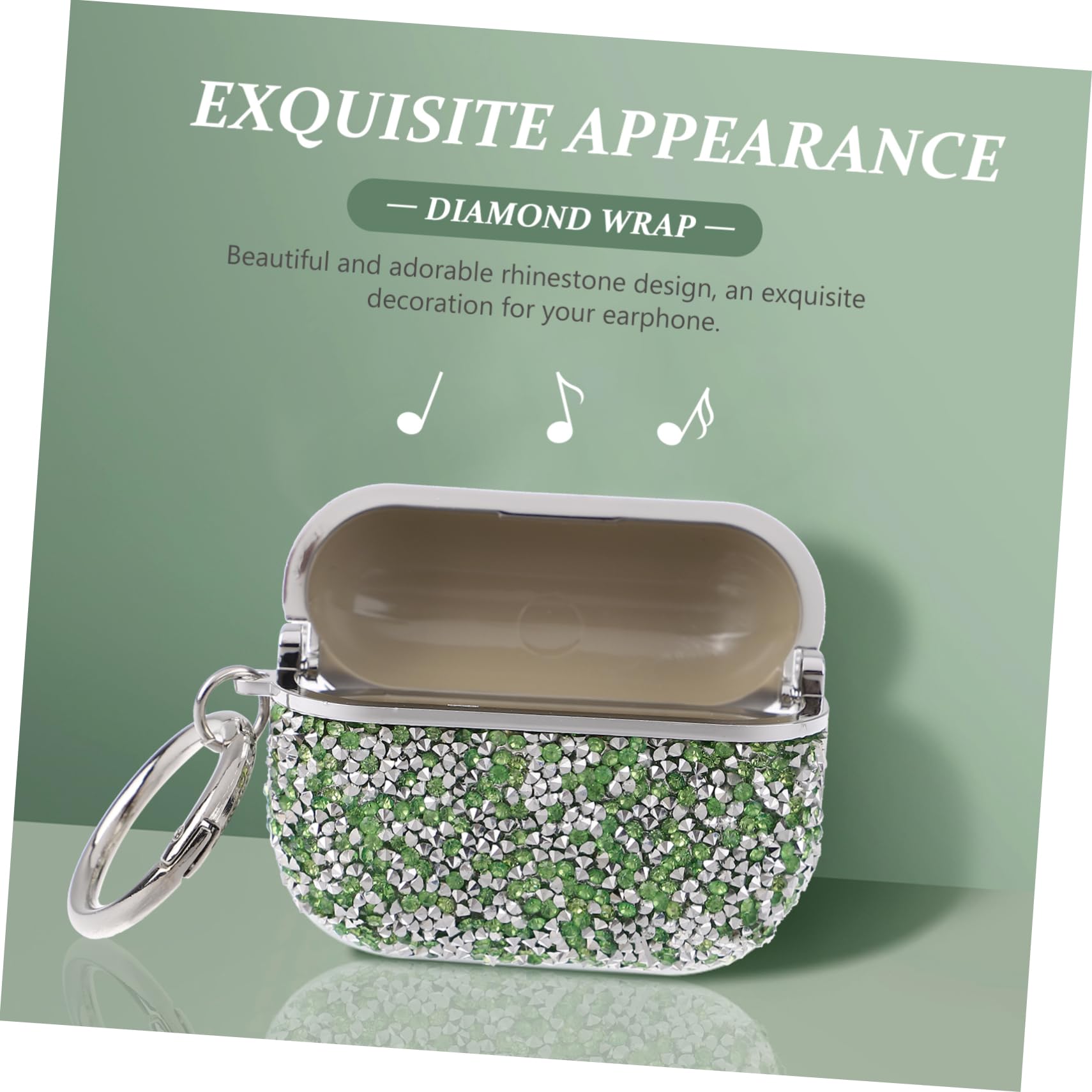 ETHZZLE Rhinestone Earbuds Storage Bag - Elegant Earphone Case with Glittering Rhinestones, Protective Cover for AirPods & Wireless Earbuds - Perfect for Travel, Gym & Daily Use