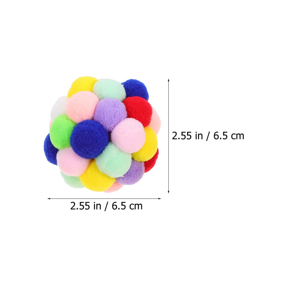 Balacoo 3-Pack Funny Cat Balls - Fuzzy Pompom Teething Toys for Cats & Dogs, Interactive Plush Wool Balls for Jumping, Licking & Play - Perfect for Indoor Playtime, Pet Training & Stress Relief