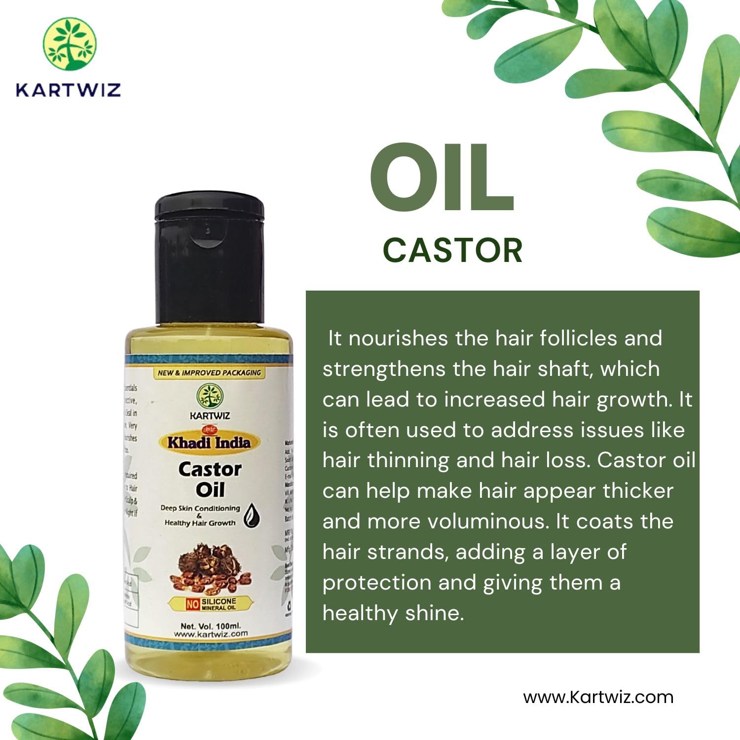 Organic Cold-Pressed Castor Oil for Hair Growth & Skin Care - 200ml (Pack of 2) - Natural Eyelash & Eyebrow Enhancer, Deep Conditioner for Dry Scalp & Face Moisturizer | Perfect for DIY Beauty Treatments & Massage Therapy