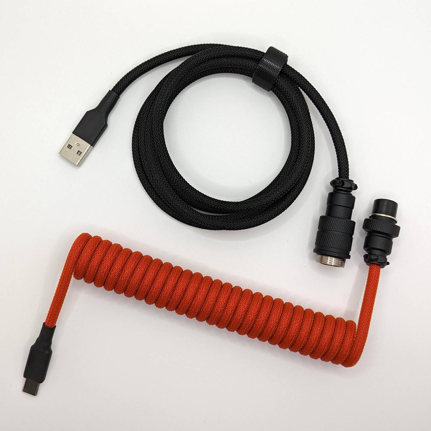 Premium Coiled USB Keyboard Cable for Mechanical Keyboards - Aviator Connector, Durable & Tangle-Free (Vader Design) - Perfect for Gaming, Typing & Custom Keyboard Setups