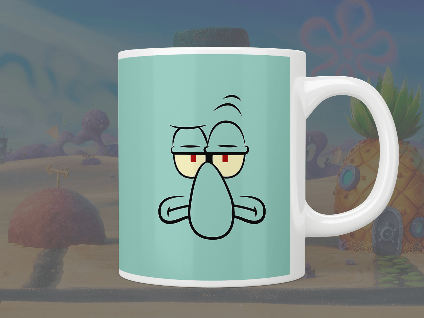 SpongeBob SquarePants Coffee Mugs Set of 6 - Cartoon Character Ceramic Cups for Hot & Cold Drinks - Perfect for Home, Office, or Gift Giving