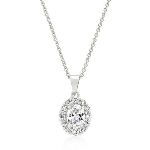 Elegant Clear Stone Estate Pendant Necklace - Vintage Crystal Jewelry for Women - Perfect for Weddings, Parties & Special Occasions
