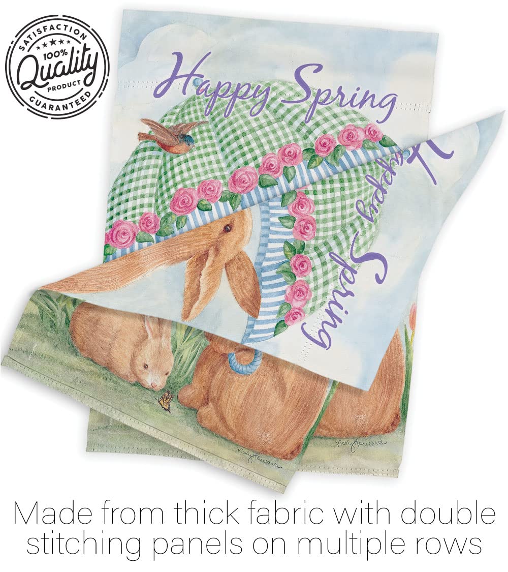Breeze Decor Easter Bunny Egg Flag Set - Double-Sided Large Spring Holiday Decoration for Garden, Yard & Home - Made in USA | Perfect for Easter Celebrations, Spring Parties & Christian Holiday Decor