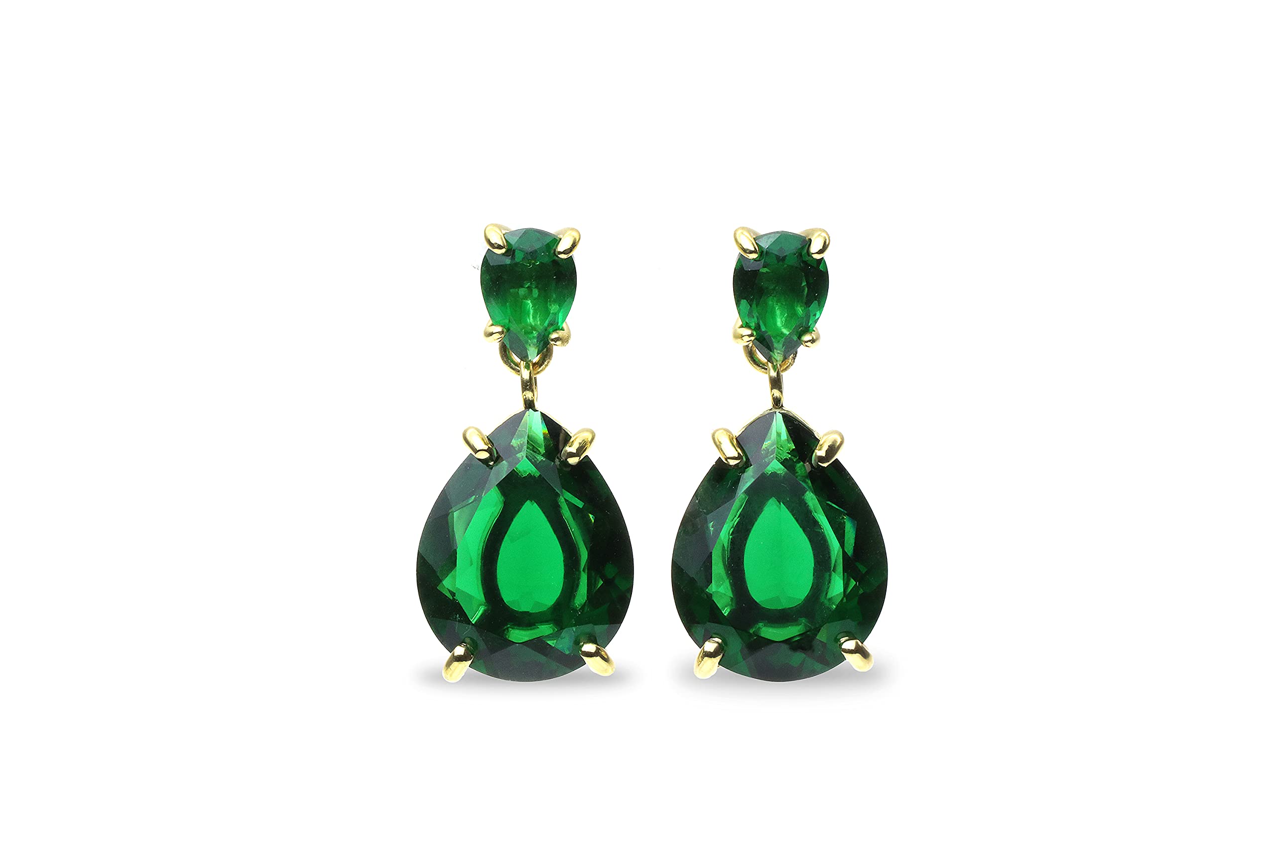 Luxury Emerald Stud Earrings for Women - Sterling Silver Birthstone Jewelry for Bridal & Gifting