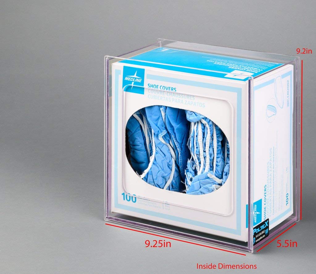 Wall Mount Shoe Cover Dispenser - Disposable Shoe Covers for Home, Hospital & Clinic Use - Keep Floors Clean & Hygienic