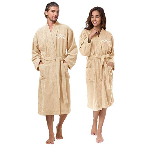 Champagne Robe - White His/Hers Monogram