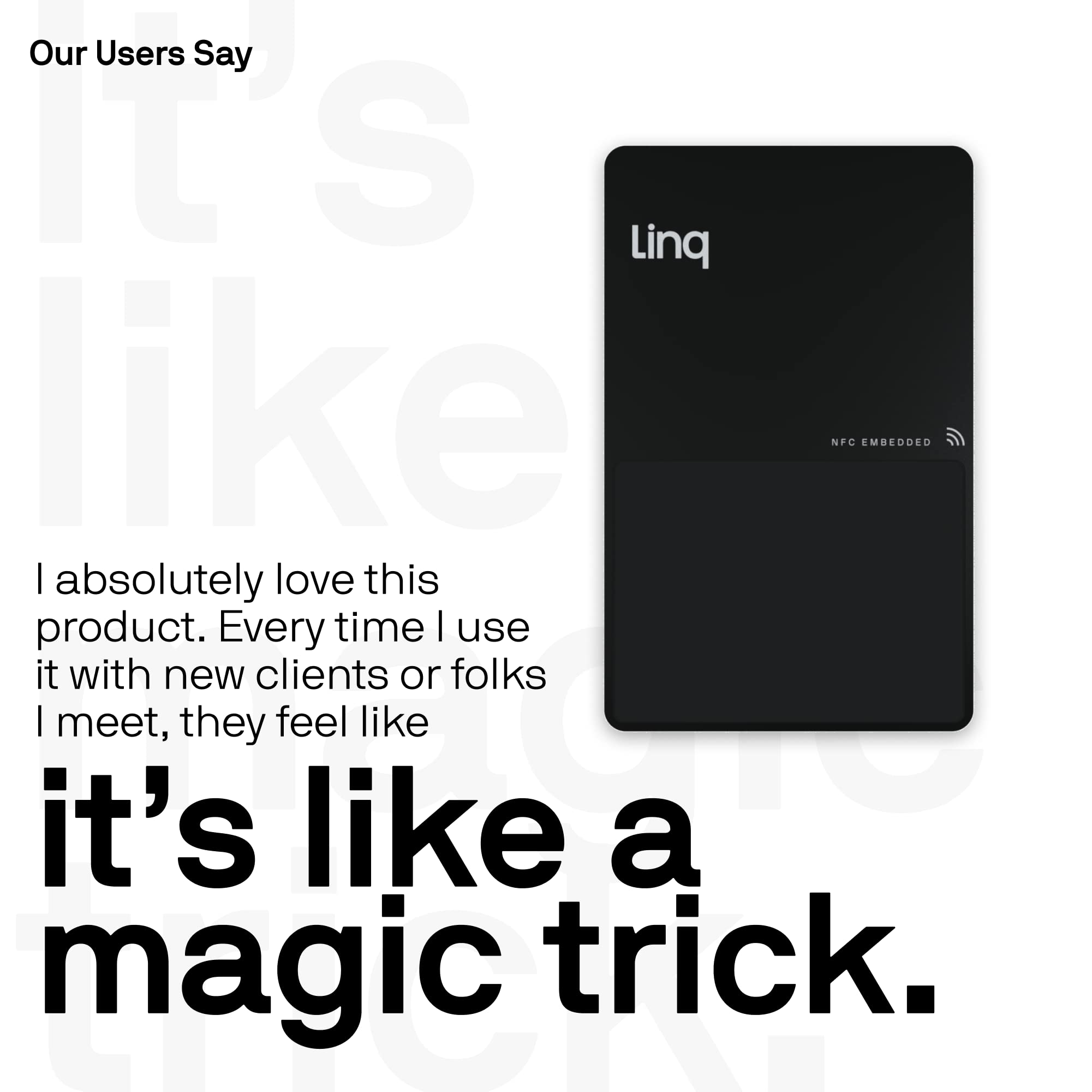 Linq Premium Stainless Steel Digital Business Card - Smart NFC Contact Sharing Card for Networking Professionals | Black Steel | Perfect for Conferences, Sales Meetings & Networking Events