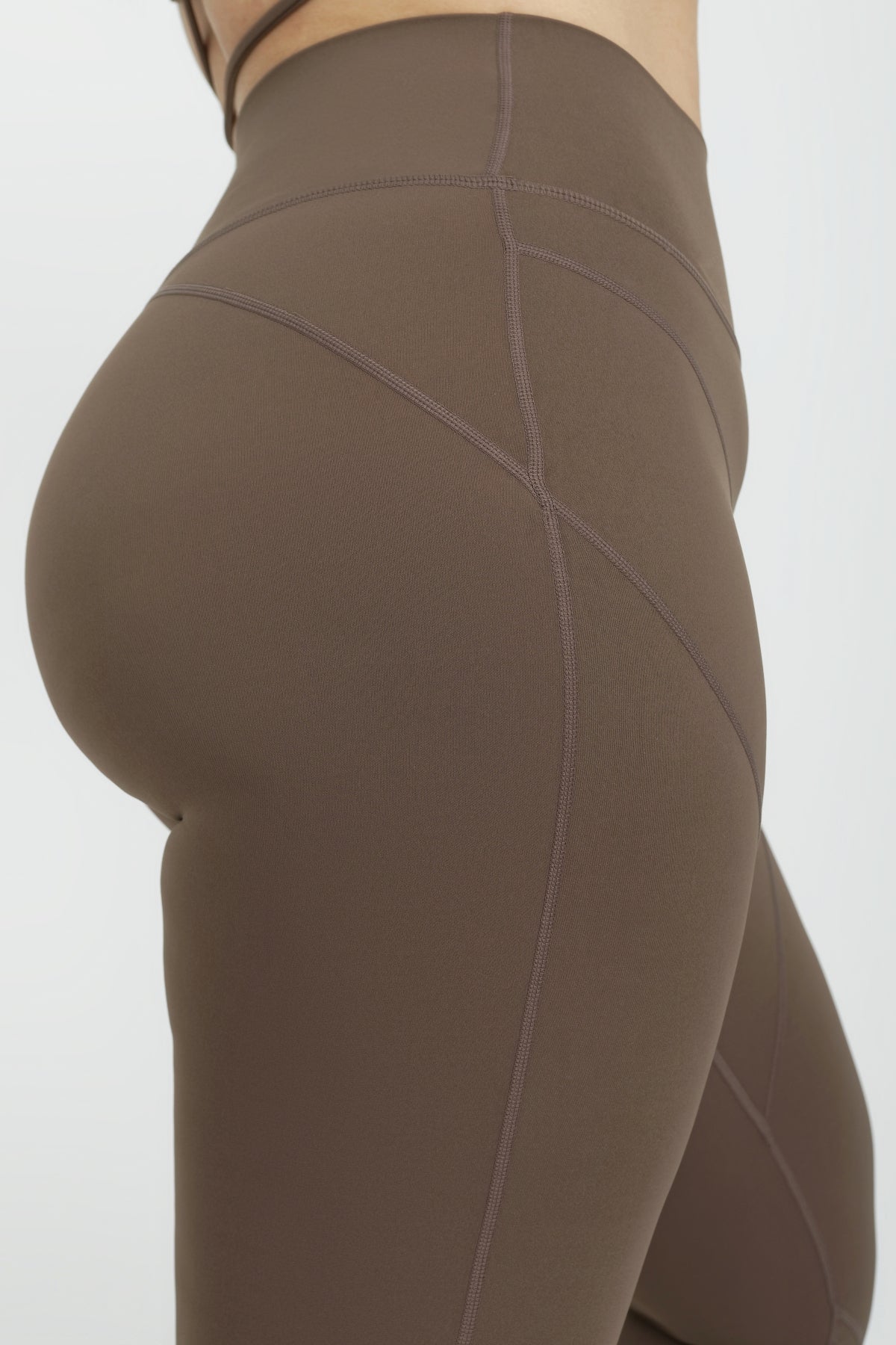 Flo Contour Legging for Women - High Waisted Tummy Control Yoga Pants in Taupe - Perfect for Workouts, Running & Lounge Wear