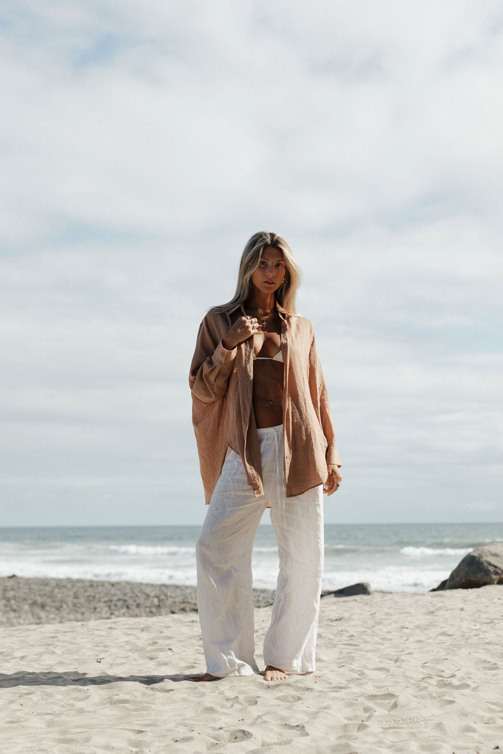 Oversized Button Down Shirt for Women - Casual Summer Poolside Cover Up - Perfect for Beach, Vacation, and Relaxing Outdoors