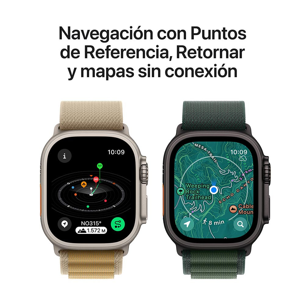 Apple Watch Ultra 2 GPS + Cellular 49mm Titanium Case with Dark Green Alpine Loop - Perfect for Outdoor Adventures & Fitness Tracking