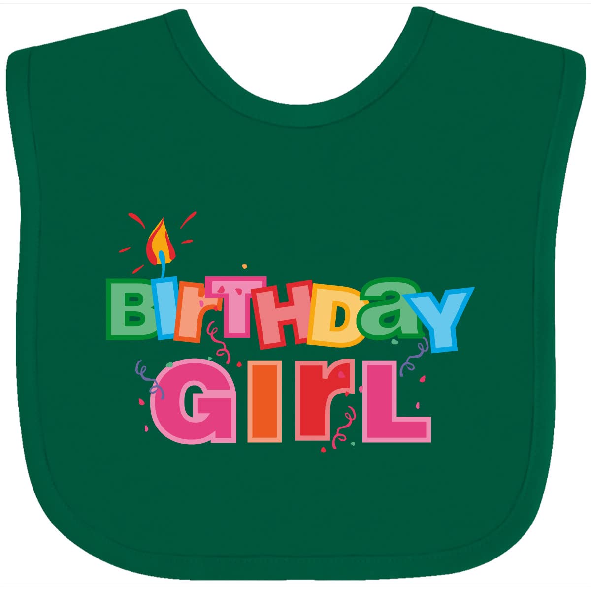 Inktastic Birthday Girl Letters Baby Bib - Cute Personalized Bib for Baby Girls, 1st Birthday Gift, Party, Photo Shoot, and Everyday Use
