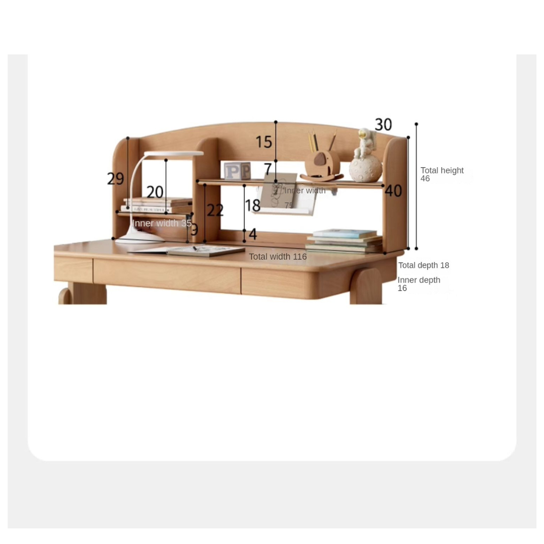 Premium Oak & Beech Solid Wood Multi-Layer Desktop Shelf - Sturdy & Stylish Organizer for Home Office, Study, or Workspace - Perfect for Books, Plants, and Office Supplies