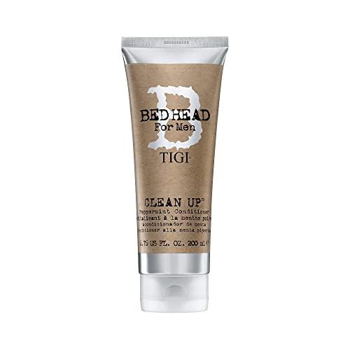 TIGI Bed Head Men Clean Up Peppermint Conditioner for Men - 6.76 oz Refreshing Hair Conditioner with Peppermint Oil - Ideal for Daily Use & Scalp Care