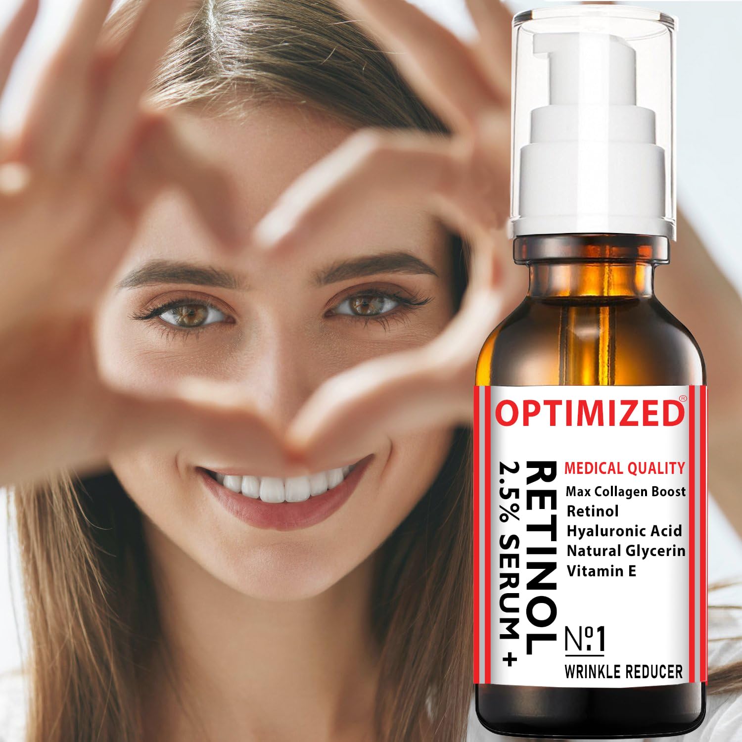 2.5% Retinol Serum with Hyaluronic Acid & Vitamin E - Anti-Aging Face Serum to Reduce Wrinkles, Fine Lines & Dark Spots - Hydrating Formula with Glycerin for Even Skin Tone - 1 fl oz | Perfect for Nighttime Skincare Routine & Daily Anti-Aging Regimen