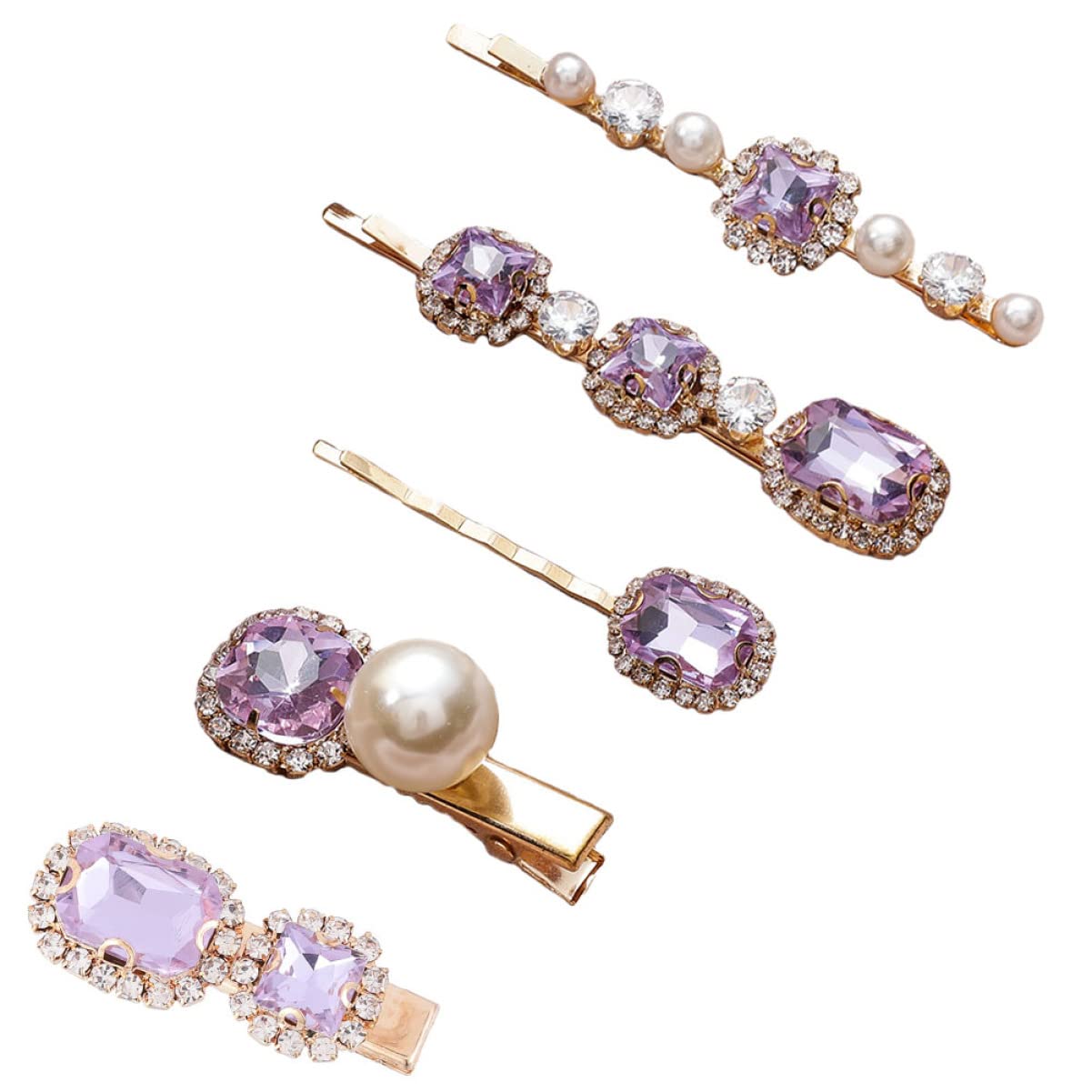 **Sparkling Rhinestone Hair Claw Clips for Women - Bling Crystal Pearl Bobby Pins for Girls, Bridal, Party & Fashion Accessories - Perfect for Weddings, Prom, Date Nights & Everyday Glam**