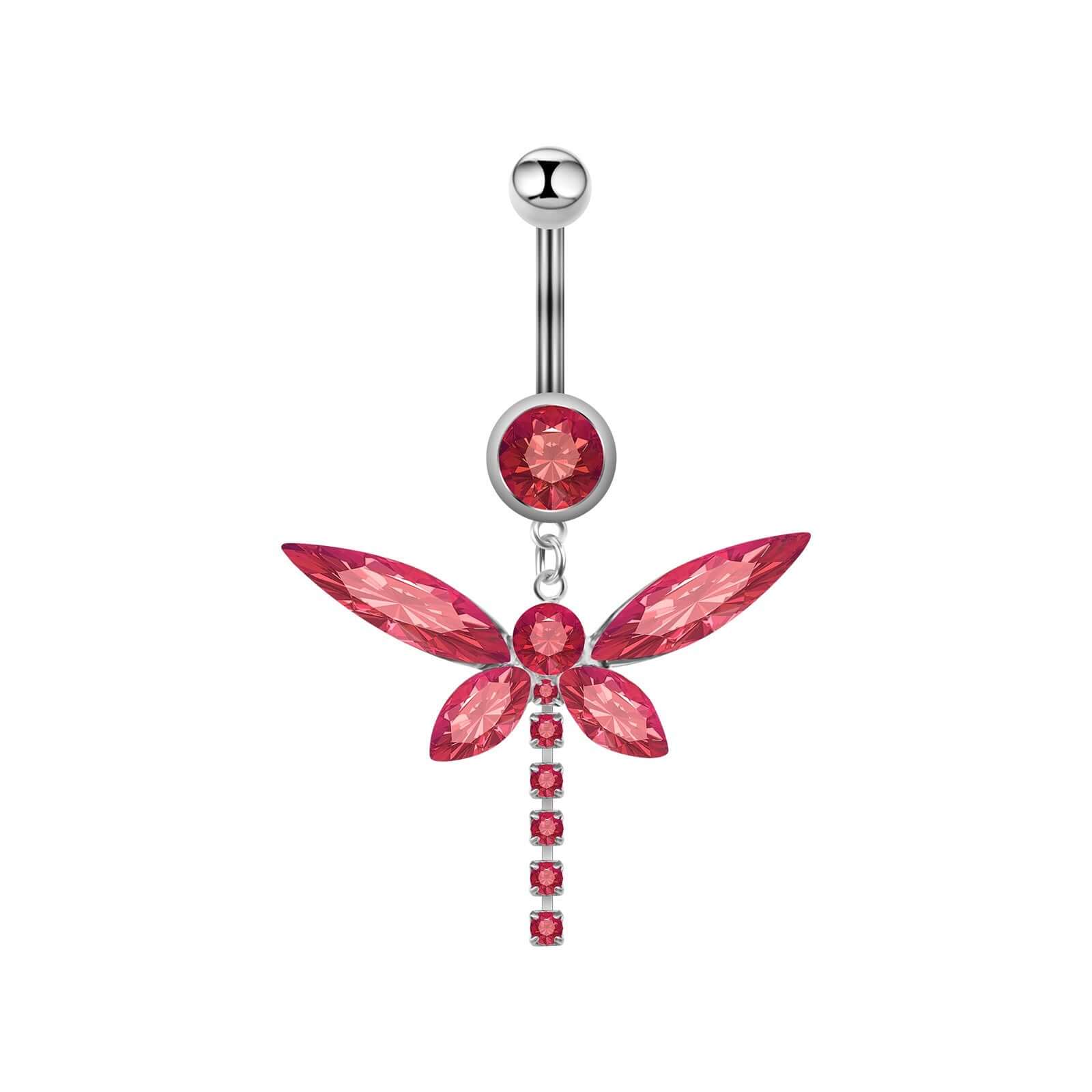 Diamond Butterfly Chain Pendant Belly Ring | 14K Gold Plated Navel Jewelry for Women | Perfect for Piercing, Beach Wear & Special Occasions