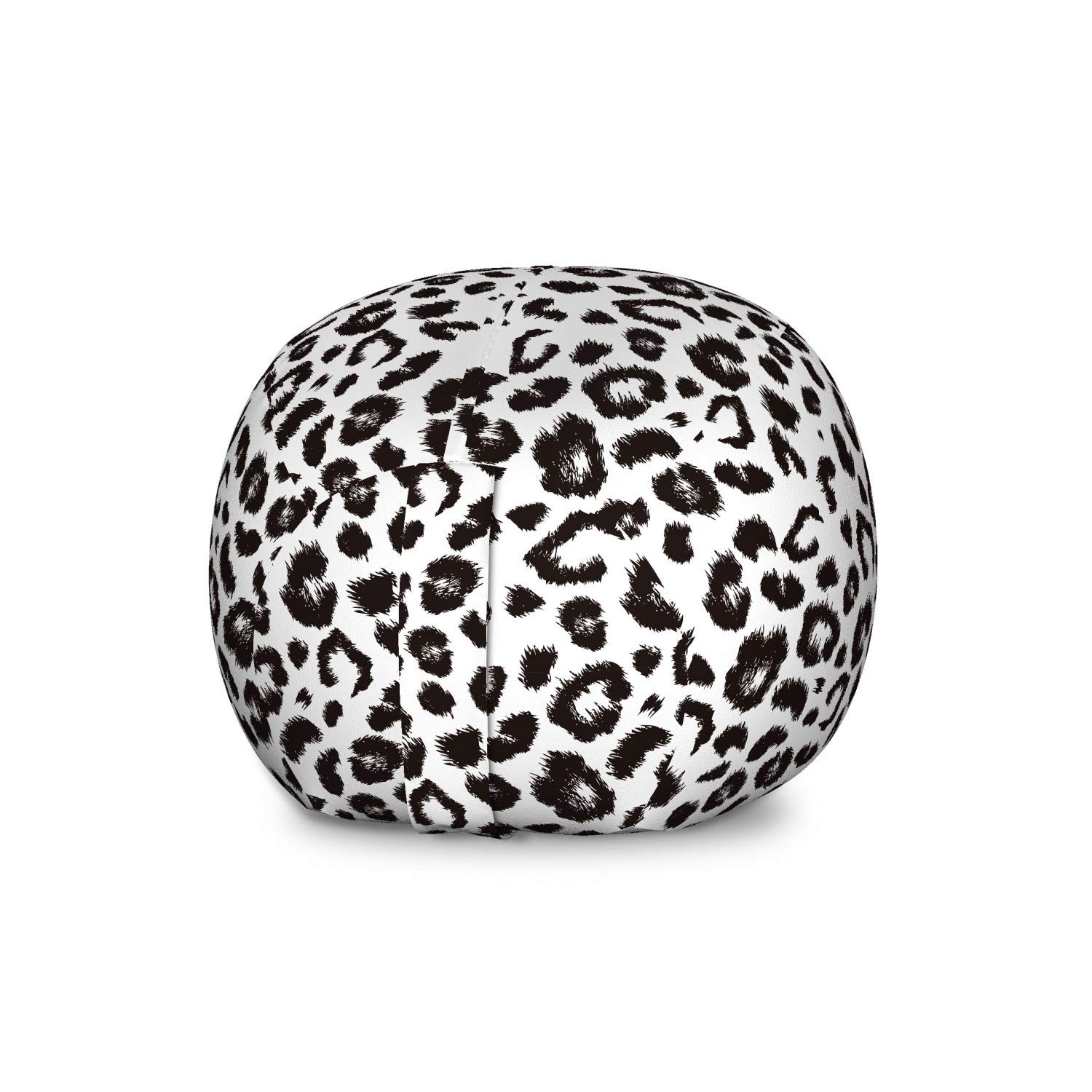 Ambesonne Leopard Print Storage Toy Bag Chair - Large Washable Stuffed Animal Organizer with Monochrome Sketchy Spots Design, Charcoal Grey & White - Perfect for Kids' Room, Playroom & Nursery Organization