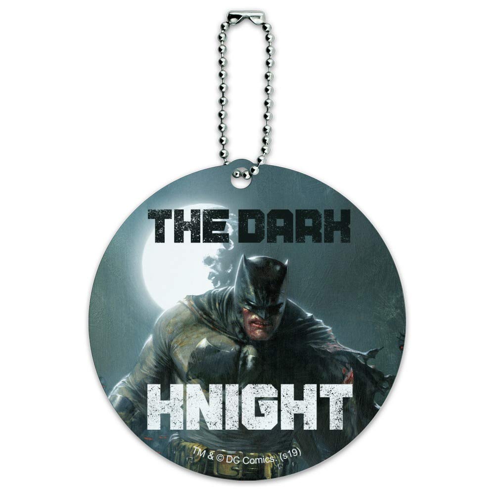 Batman The Dark Knight Round Luggage ID Tag for Suitcase & Carry-On - Personalized Travel Accessories for Superhero Fans