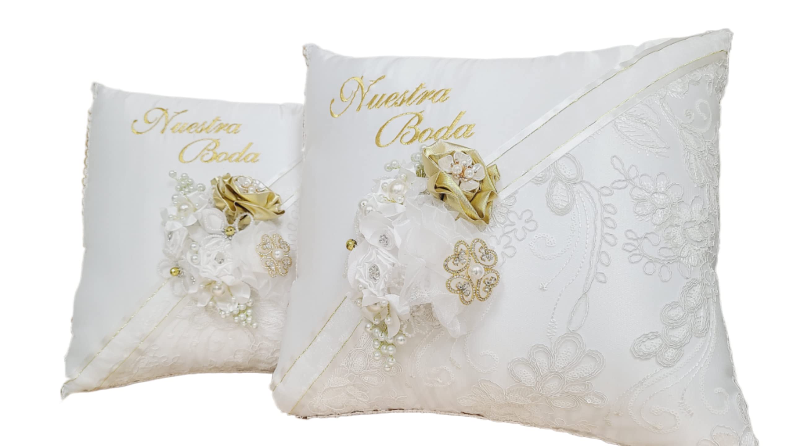 Personalized Wedding Pillow Set (2) - Quinceañera & Wedding Guest Book Pillows, Album Holder - Elegant Bridal Accessories for Weddings, Anniversaries & Special Events