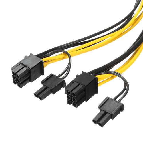 18AWG 8Pin Male to Dual 8Pin (6+2) Male PCIe Power Cable 63cm - High Performance GPU Power Supply for Gaming PC, Mining Rig & Workstation Builds
