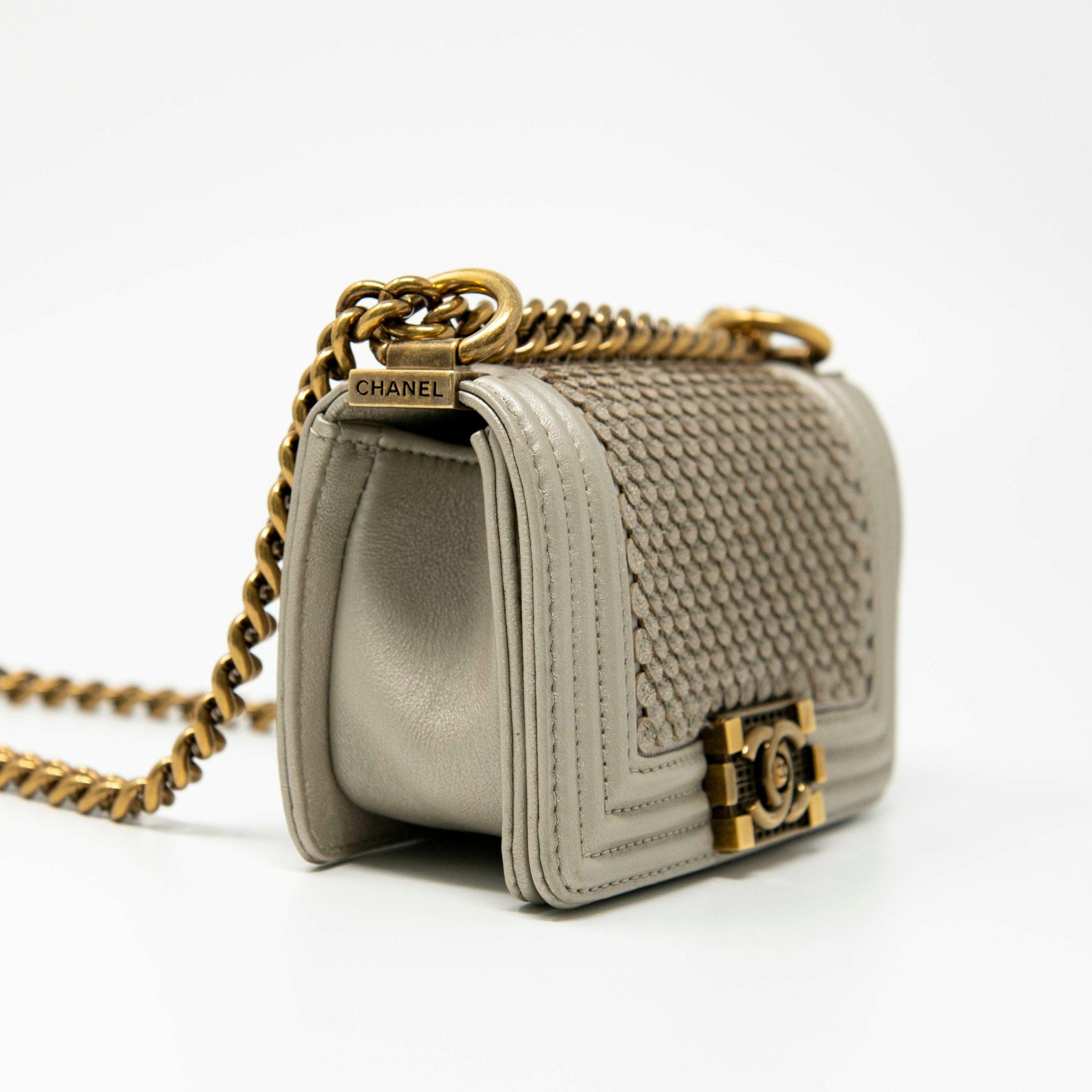 Chanel Metallic Mini Scaled Boy Bag - Luxury Crossbody Bag for Women | Perfect for Evening Parties, Date Nights & Special Occasions