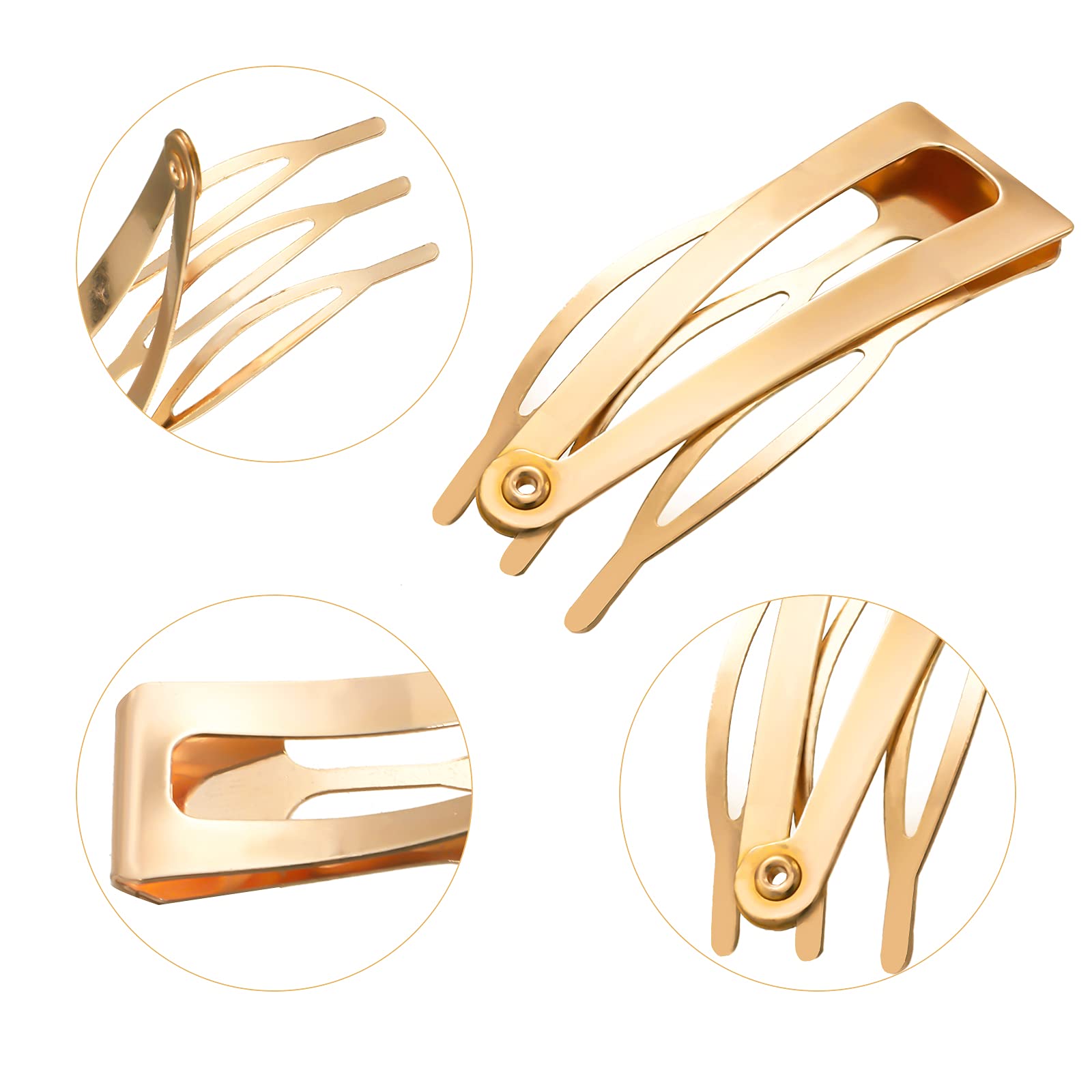 24 Pcs Double Grip Hair Clips - Metal Snap Barrettes for Women, Salon Hair Styling Supplies (2 Inch, KC Gold) | Perfect for DIY Hair Styling, Salon Use & Everyday Hair Accessories