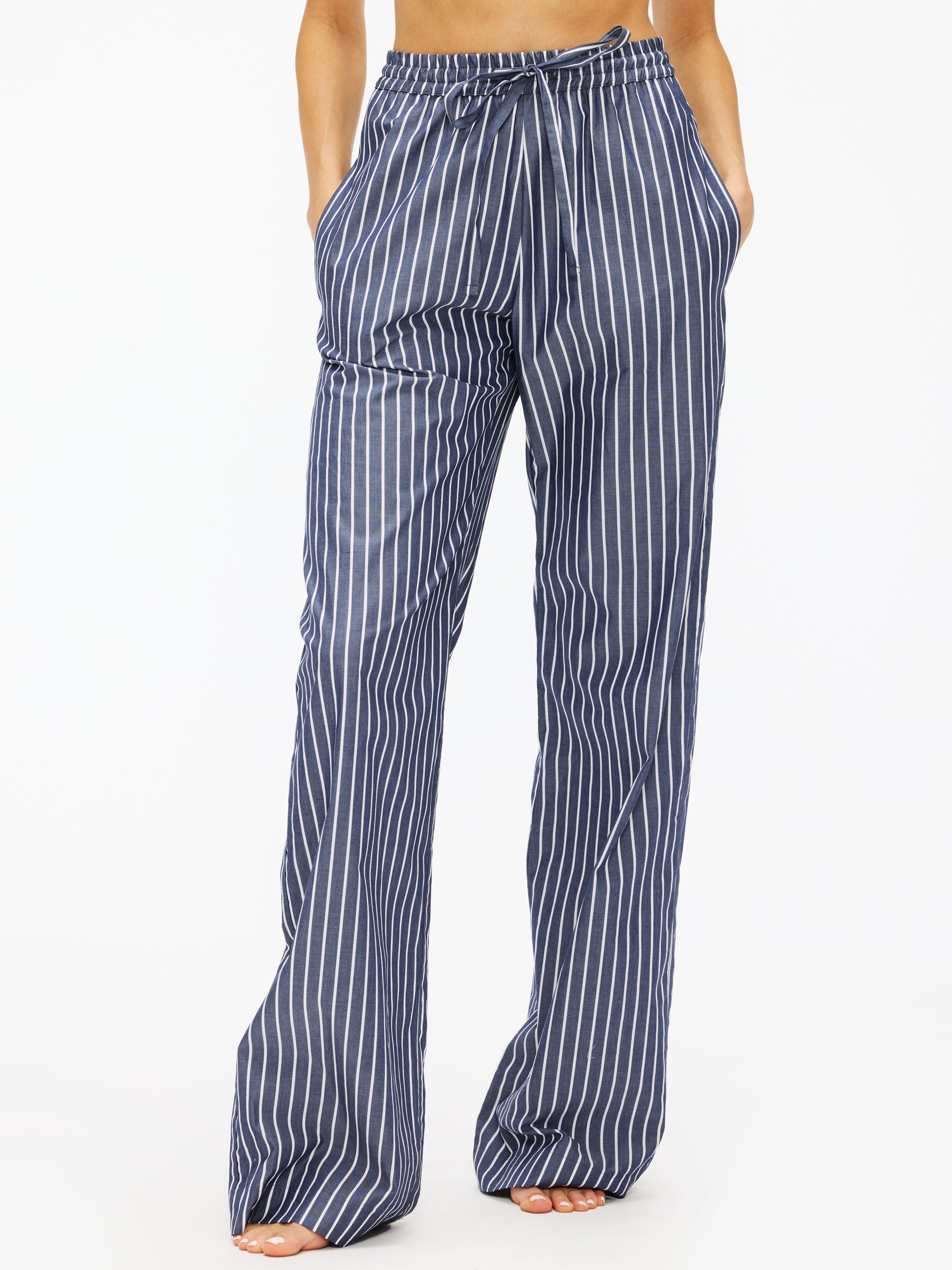 Enza Costa Women's Poplin Resort Pants - Lightweight, Breathable & Comfortable for Travel, Beach & Summer Vacations