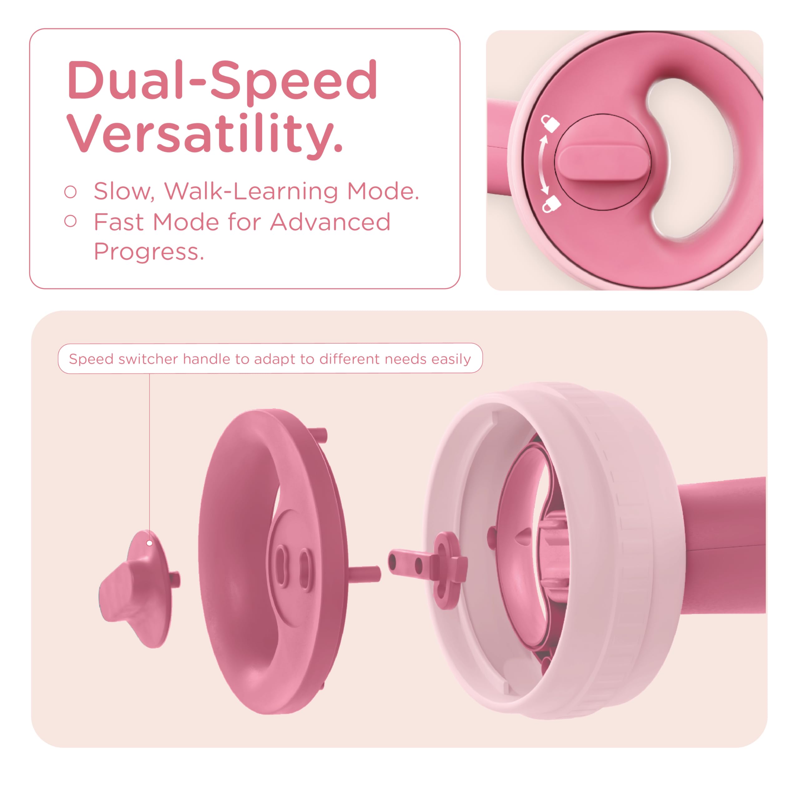 Montessori Baby Walker Toy for Toddlers - Interactive Push Toy with Soft Music & Lights, Adjustable Speed & Non-Slip Wheels | Educational Learning Activity Center for Early Childhood Development | Perfect for Home, Daycare & Preschool Playtime