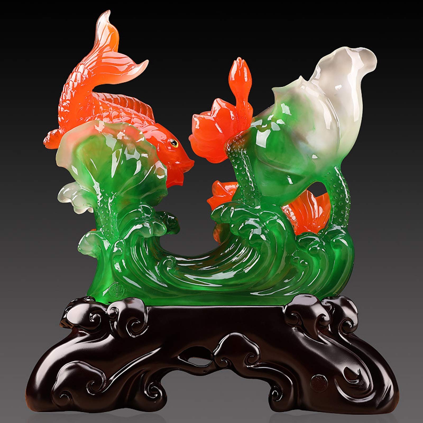 Feng Shui Wealth Carp Statue - Lucky Ornament for Home & Office Decor, Creative Tabletop Decoration, Good Fortune Gift for Housewarming & Business
