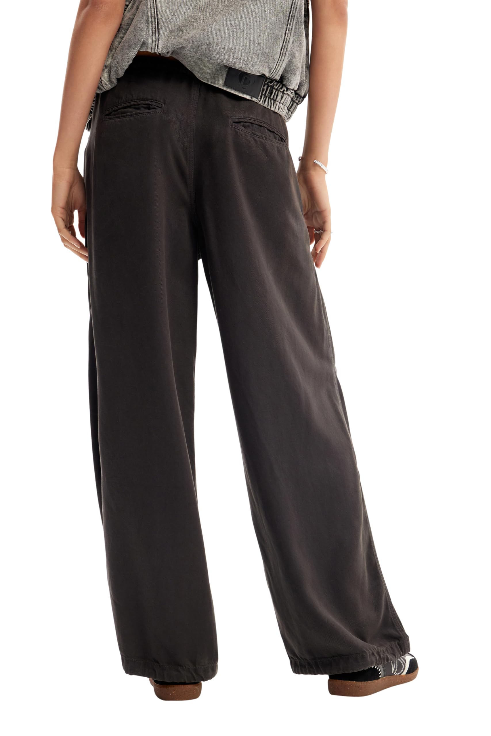 Desigual Women's Woven Long Pants - Stylish High-Waist Trousers for Casual & Office Wear | Comfortable Stretch Fabric for Everyday Outfits & Work Attire