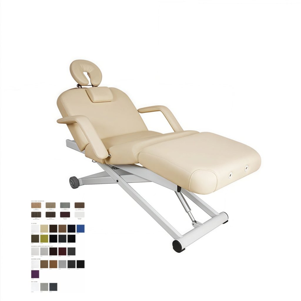Premium SilverFox 3-Motor 4-Section Electric Massage Table 2274B w/ Hand Controller - Cream & Black Options - Perfect for Professional Massage Therapy, Chiropractic Clinics & Home Spa Relaxation