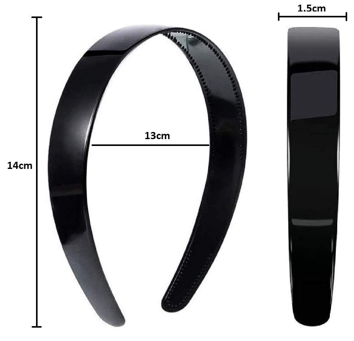 Ashkash 6Pcs 1 Inch Wide Plastic Headbands with Teeth - Non-Slip Hard Plastic Hairbands for Women & Girls - DIY Hair Accessories (Black, White, Red) - Perfect for Crafting, Cosplay, and Everyday Hairstyling