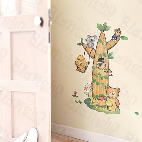 Animal Tree Friends - Large Wall Decal Stickers for Nursery, Kids Room & Home Decor | Removable Vinyl Wall Art for Bedroom, Playroom & Classroom Decorations