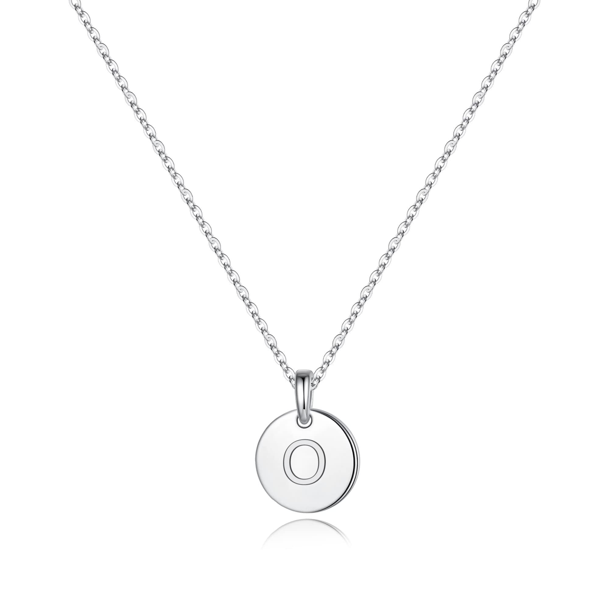S925 Sterling Silver Initial Necklace for Women & Girls - Dainty Disc Letter Pendant, Hypoallergenic Tiny Personalized Jewelry Gift for Her | Perfect for Birthdays, Anniversaries, Valentine's Day & Everyday Wear