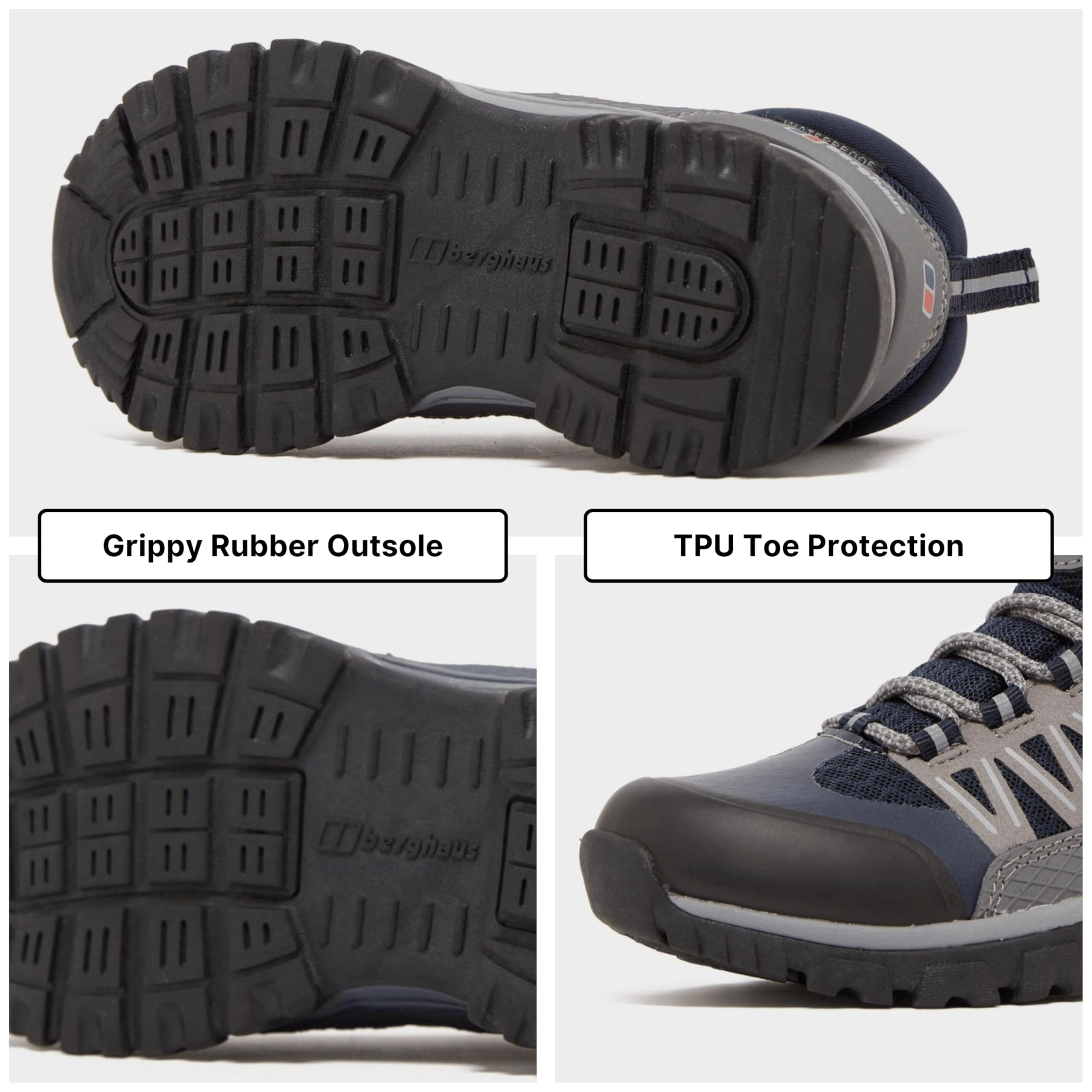 Berghaus Kids’ Explorer Mid Hiking Boots - Waterproof, Breathable & Lightweight with High Traction Sole | Durable Vegan-Friendly Outdoor Footwear for Boys & Girls | Perfect for Hiking, Trekking & Adventure Activities
