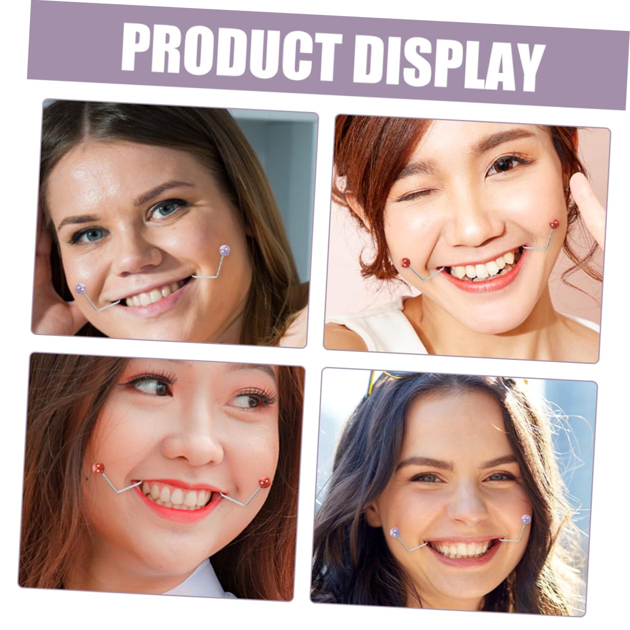 Healeved 2 Pairs Copper Facial Dimple Trainer - Cheek Dimple Maker for Women, Portable Face Exerciser for Natural Dimples | Perfect for Daily Beauty Routine & Facial Massage