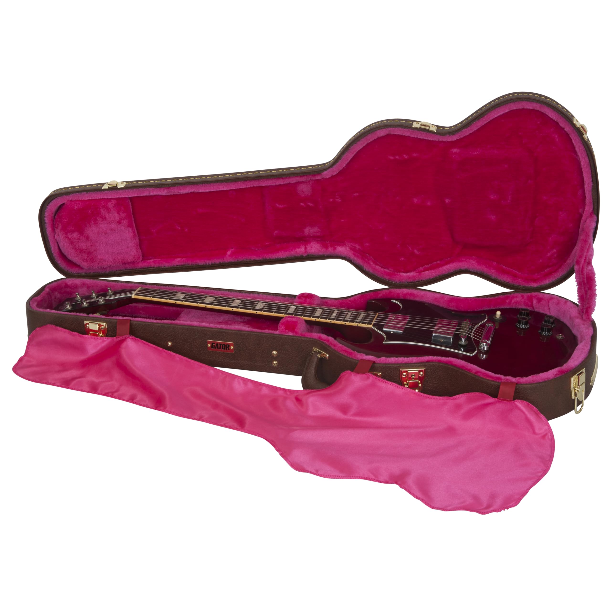 Premium Gator Deluxe Wooden Electric Guitar Case - Durable Hard Shell Protection for Solid Body Guitars - Perfect for Touring Musicians & Studio Sessions