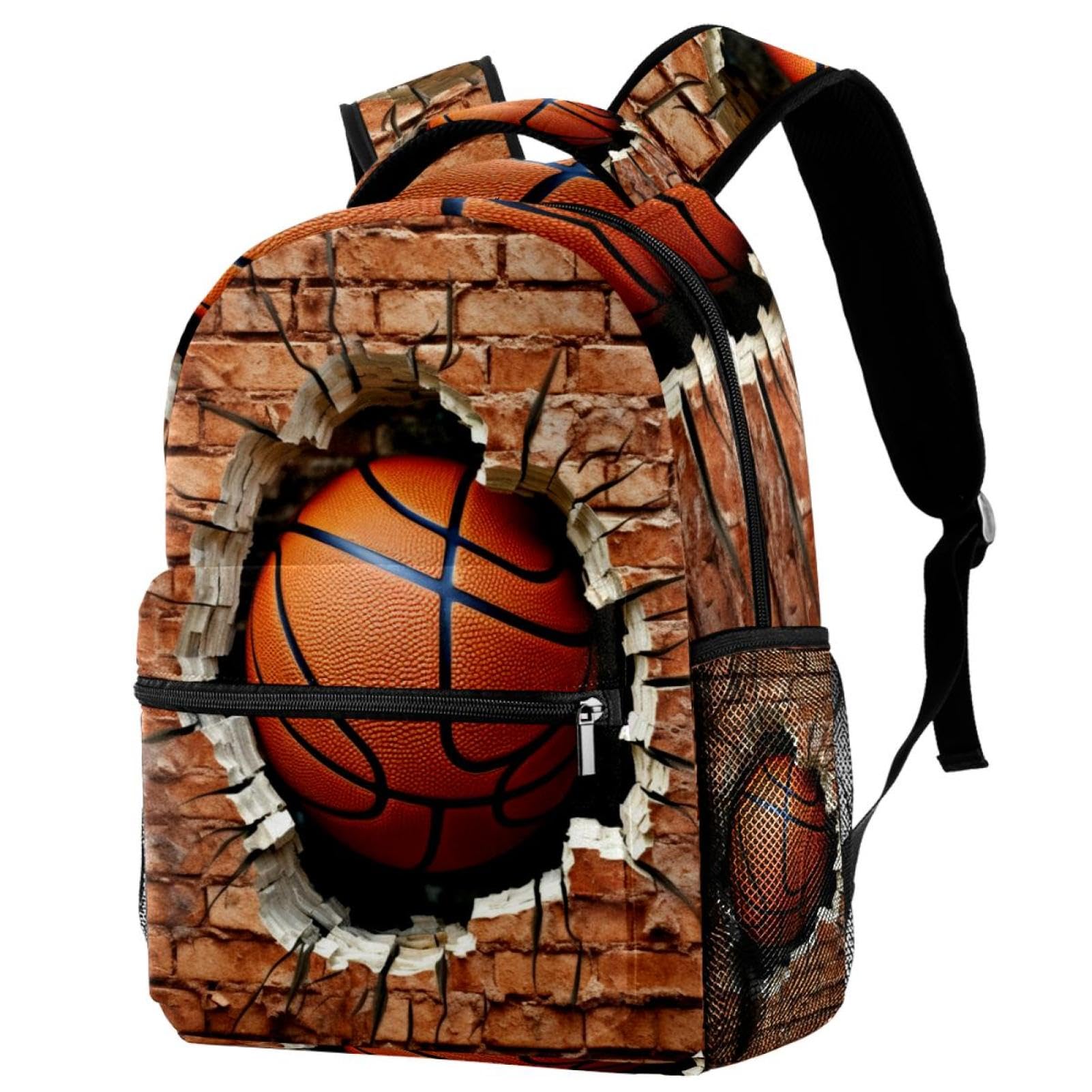 Premium Travel & Work Backpack - Durable Ball Basketball Wall Texture Design - Perfect for Commuting, Gym, Outdoor Adventures & Business Trips