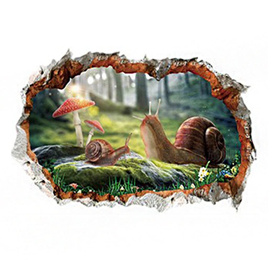 3D Snail Wall Stickers - Green PVC Indoor Wall Decoration, Self-Adhesive Mural for Bedroom, Living Room & Nursery - 5840cm Simulation Wallpaper (Perfect for Kids' Rooms, Home Decor & DIY Projects)