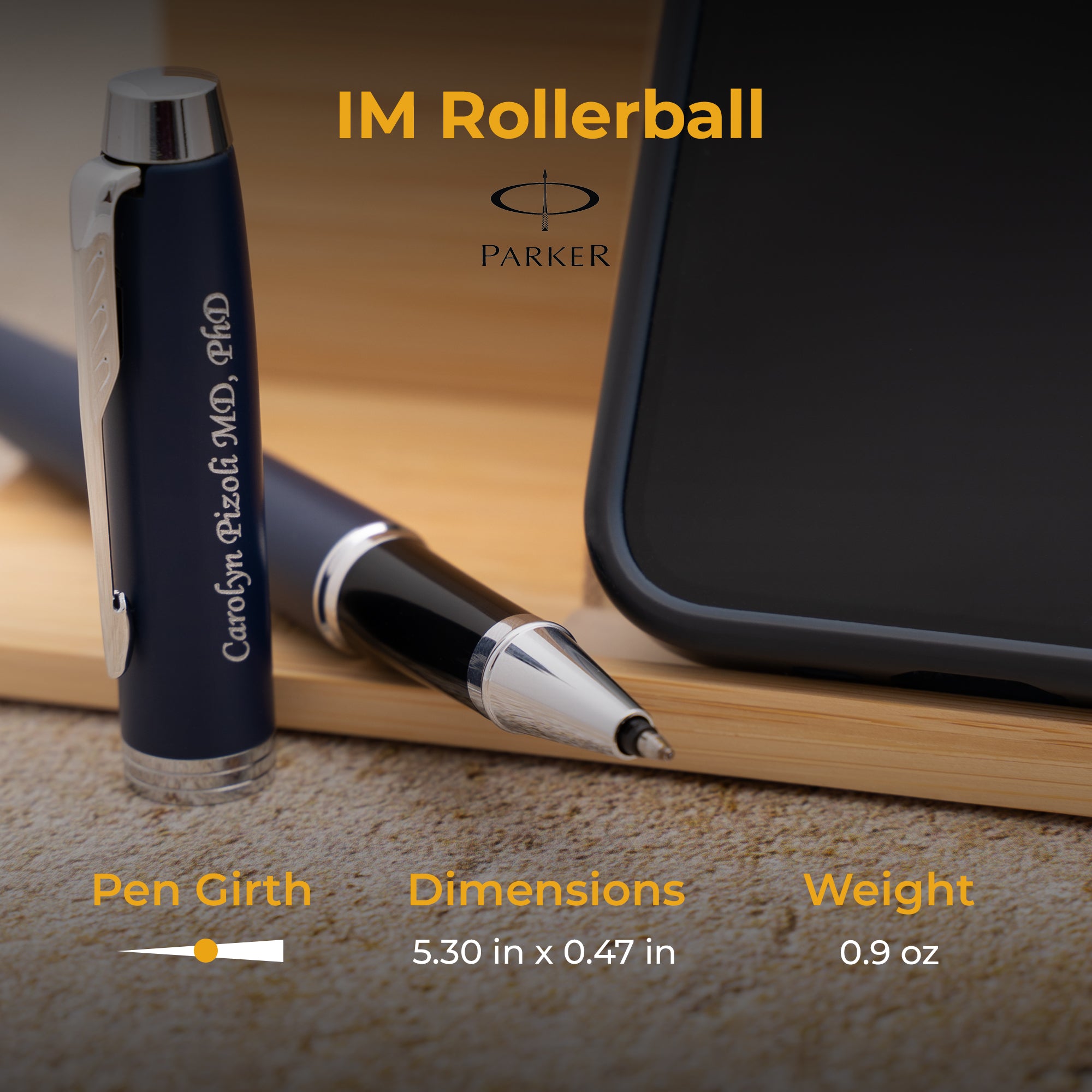 Premium Parker IM Matte Blue Rollerball Pen - Smooth Writing, Elegant Design for Office, School & Gift Giving