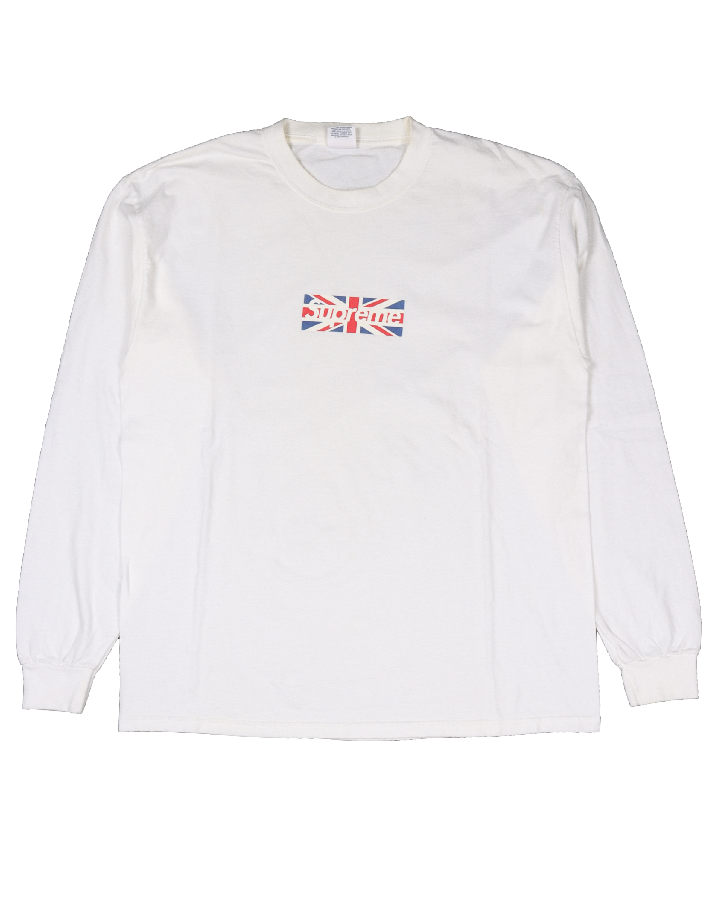 2012 Union Jack Box Logo Long Sleeve T-Shirt - Vintage British Flag Graphic Tee for Men & Women | Streetwear, Casual Wear, Retro Fashion