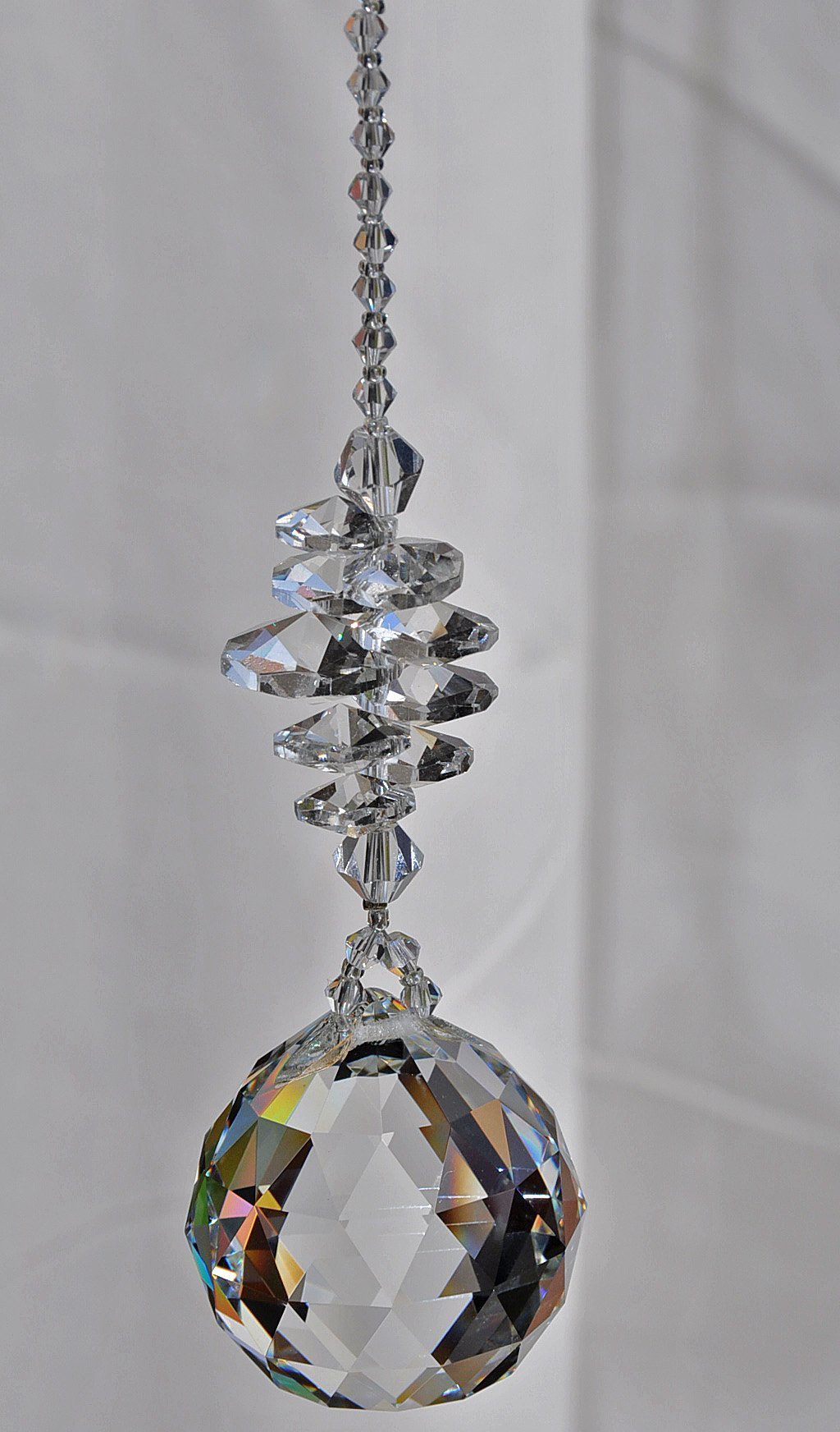 Premium Crystal Glass Hanging Suncatcher - Feng Shui Rainbow Maker Window Ornament with Prism Effects | Elegant Crystal Ball Decor for Home, Office & Garden | Perfect Anniversary & Birthday Gift Idea for Women & Men