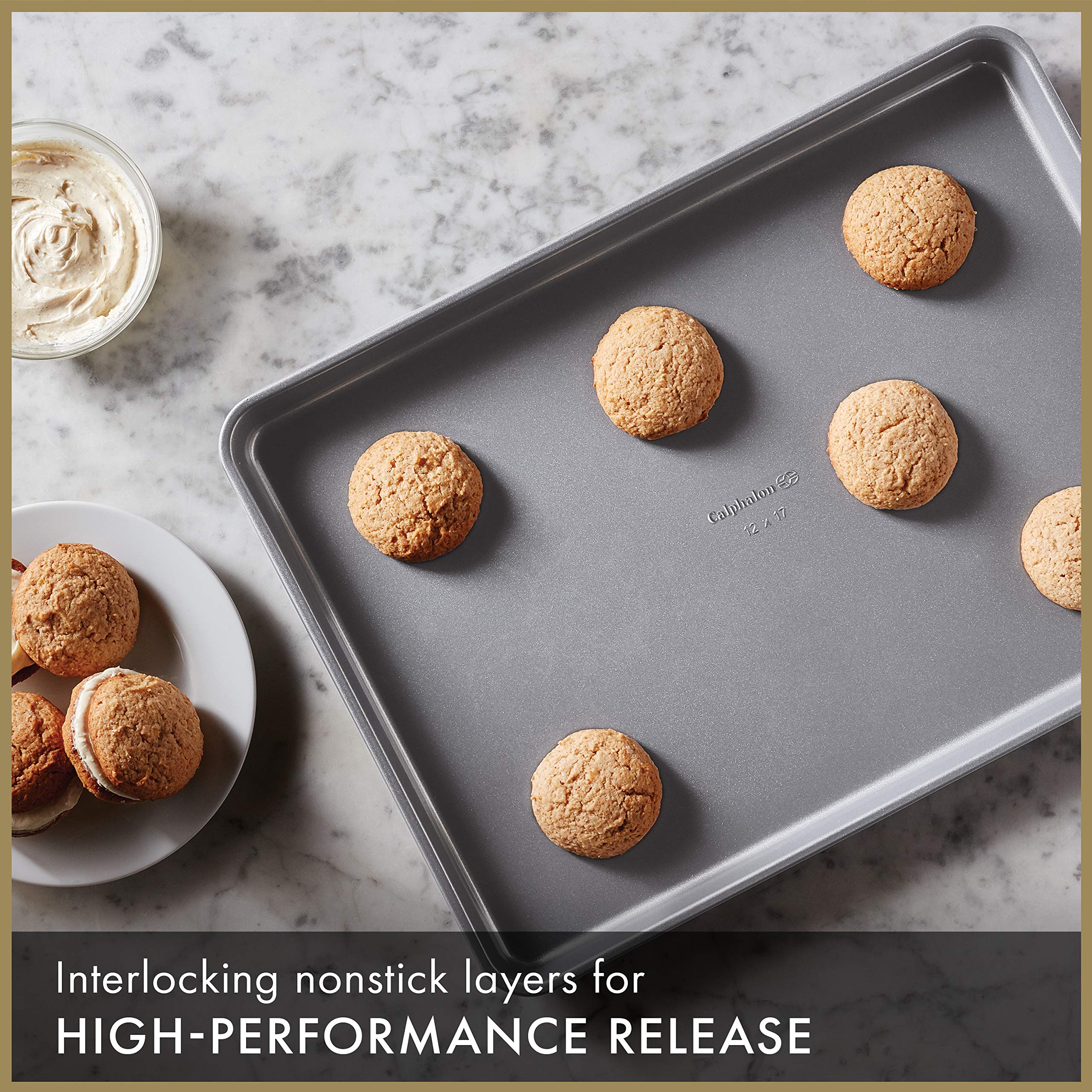 Calphalon Nonstick Bakeware Set - 10-Piece Silver Baking Pans & Cookie Sheets (12x17 Inch) for Cakes, Cookies & Pastries | Perfect for Home Baking, Holiday Treats & Party Desserts