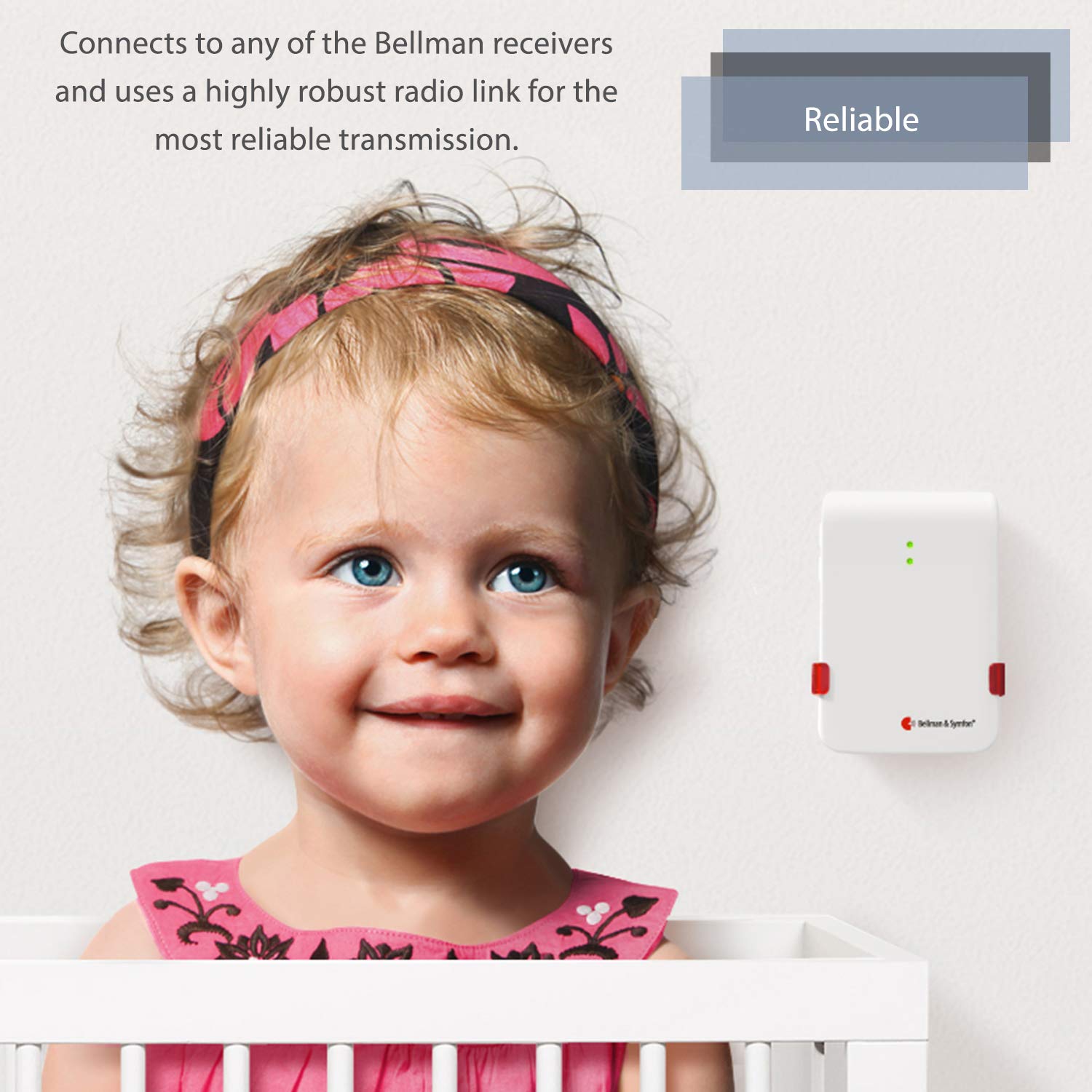 Bellman & Symfon Wireless Baby Cry Transmitter & Home Alert System – Easy-to-Use Baby Monitor for Deaf & Hard of Hearing Parents – Smart Home Safety Alarm for Peace of Mind – Perfect for Nursery, Bedroom & Home Security