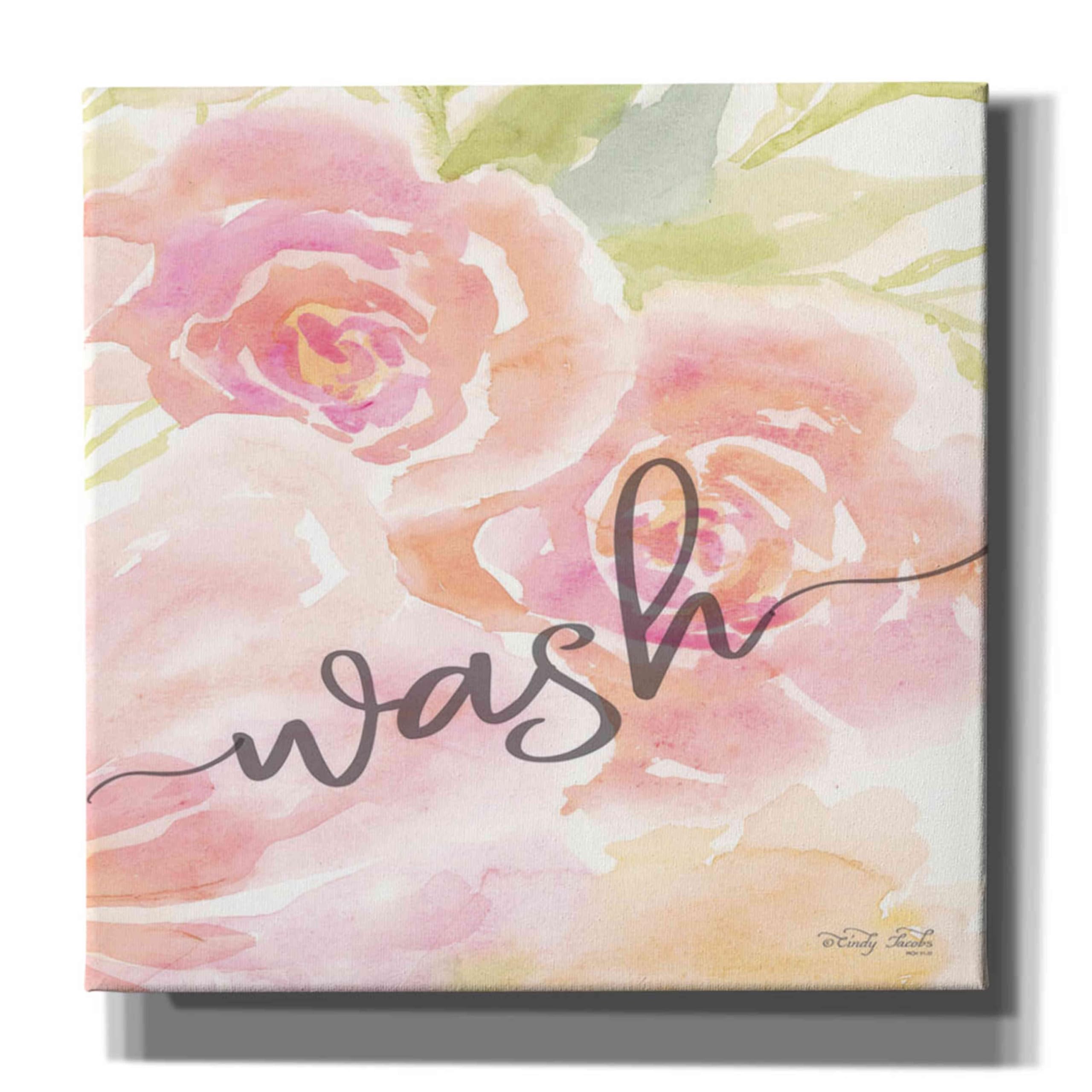 Epic Graffiti 'Floral Wash' by Cindy Jacobs - 26x26 Inch Modern Canvas Wall Art for Living Room, Bedroom & Office Decor