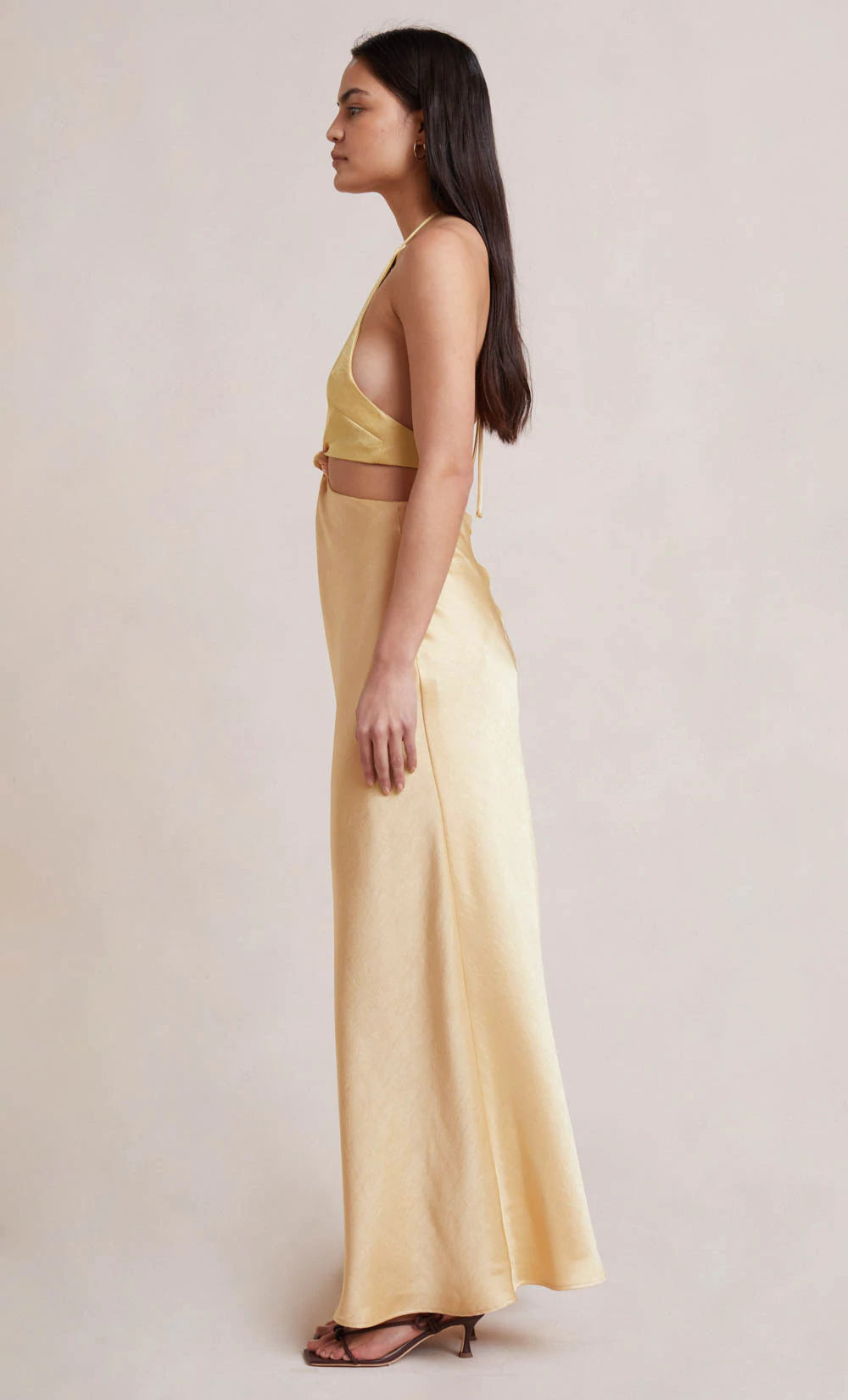 Carrie Halter Maxi Dress for Women - Flowy Summer Beach Dress in Yellow Multi Print | Perfect for Vacations, Parties & Boho Fashion